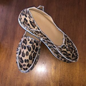 Cheetah print slip on shoes